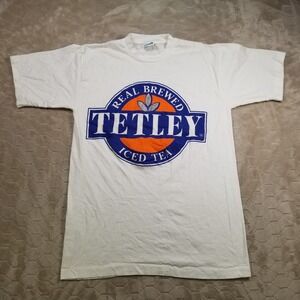 VTG 90s Tetley Iced Tea Shirt Sz Lg Single Stitch See Pics RARE